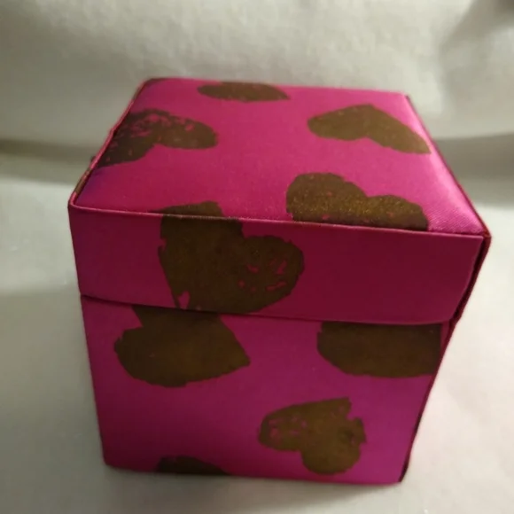 Victoria Secret Gold Pink here satin gift box